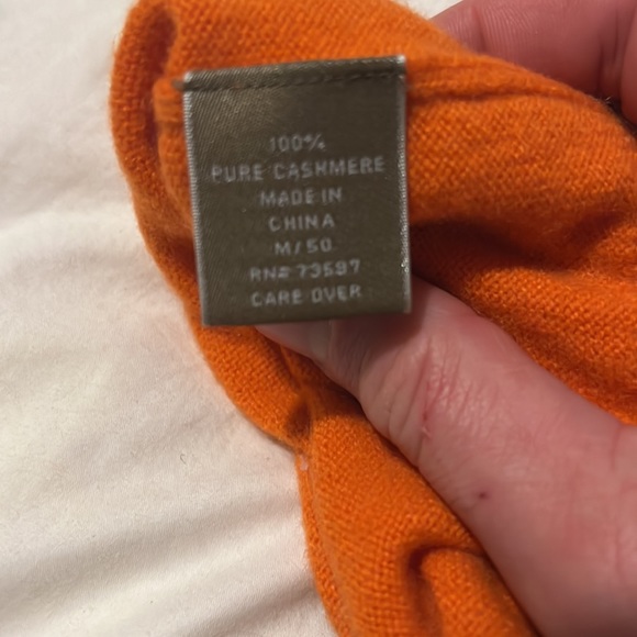 100% Cashmere Raffi Sweater w/ collar - Orange - M - Picture 2 of 8
